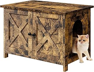 Cat Litter Box Enclosure with Removable Divider and End Table