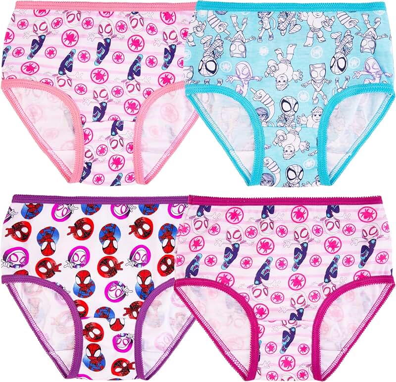 Girls' Spiderman and Ghost Spider Cotton Panties, 7-Pack