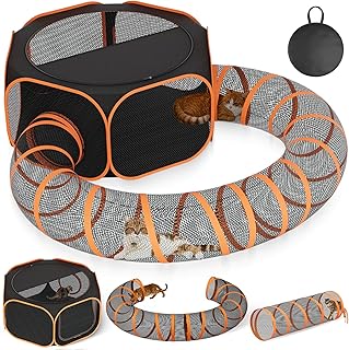 Outdoor Cat Playpen with Tunnels and Shade