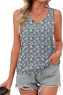 Women's Summer V-Neck Sleeveless Casual Tank Top