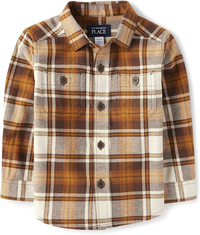 Baby Boys and Toddler Long Sleeve Plaid Flannel Shirt
