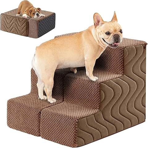 Dog and pet stairs for bed, non-slip indoor ramp