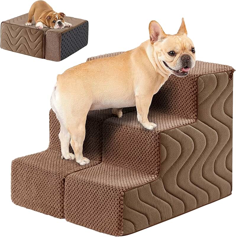 Dog and pet stairs for bed, non-slip indoor ramp