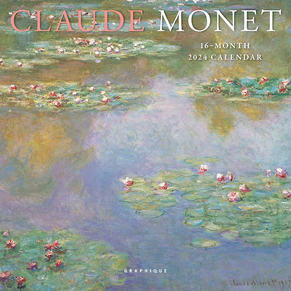 2024 Monet Mini Wall Calendar with Large Monthly Grid