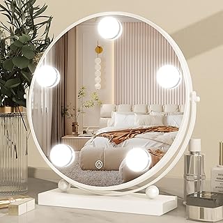 13-Inch Lighted Round Makeup Mirror with Touch Control