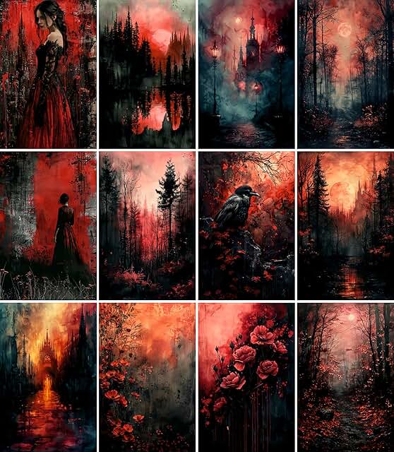 Gothic Forest Rice Paper for Crafts, 8x10.5 inches, 6 sheets