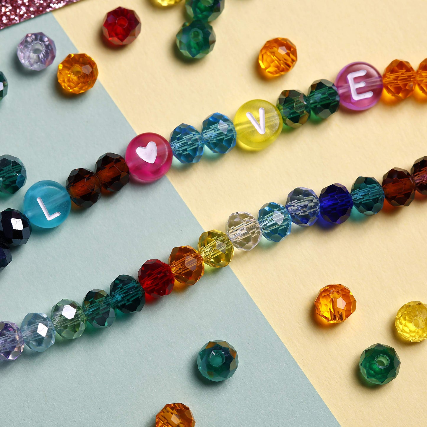Crystal Beads Set for Jewelry Making 1200pcs in 24 Colors