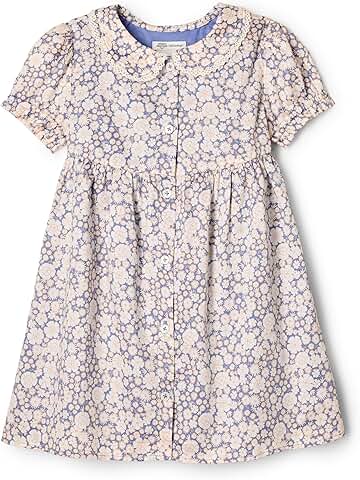 Toddler and Baby Girls' Cotton Sateen Dress with Collar