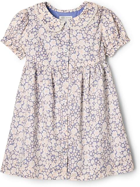 Toddler and Baby Girls' Cotton Sateen Dress with Collar