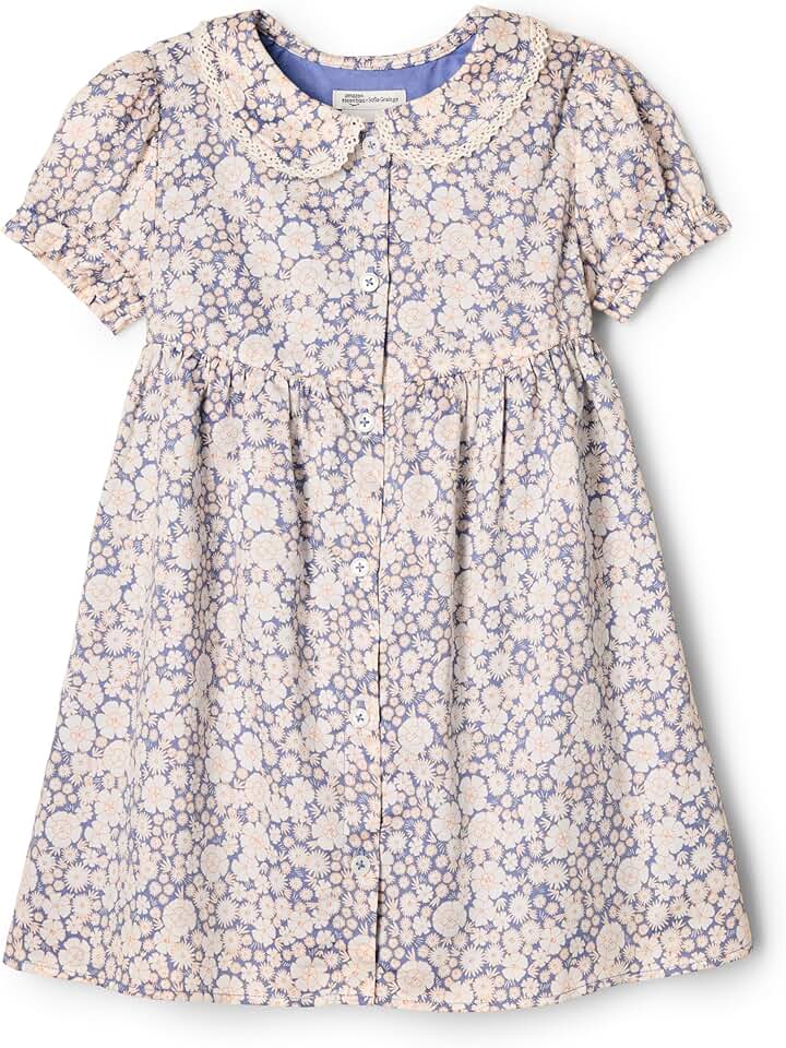 Toddler and Baby Girls' Cotton Sateen Dress with Collar