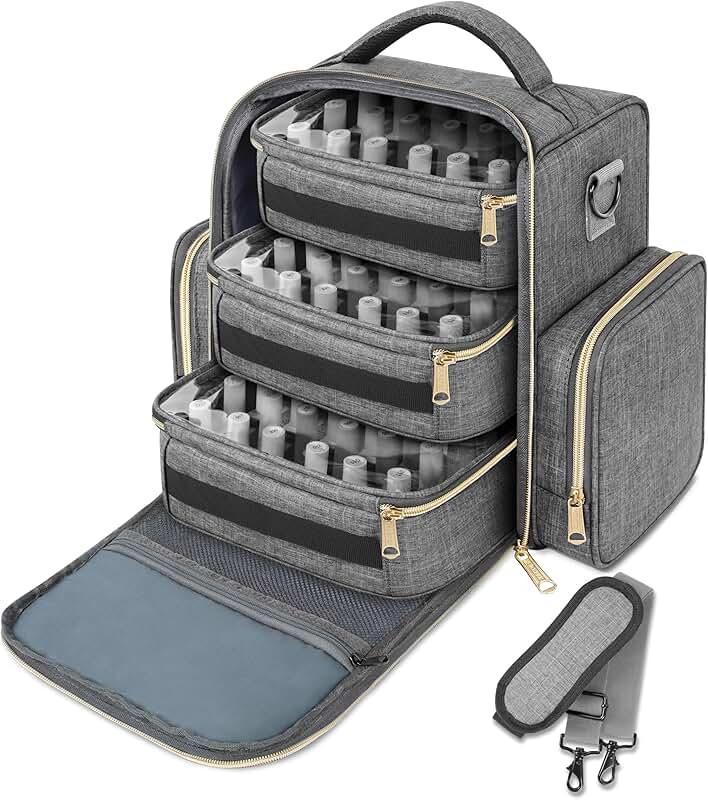 Nail Polish Organizer with Pouches and Pockets