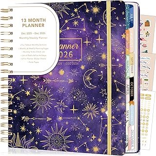 Weekly and Monthly Planner 2026 with Stickers, Purple
