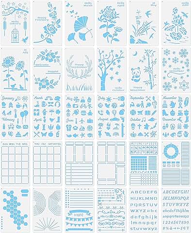30 Bullet Journal Stencils for Planning and Themes
