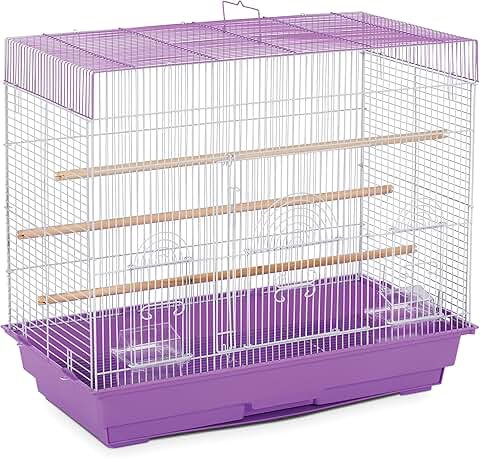 Flight Cage in Lilac and White, 26 x 14 x 22.25 inches