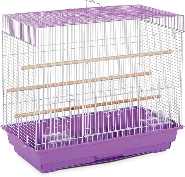 Flight Cage in Lilac and White, 26 x 14 x 22.25 inches