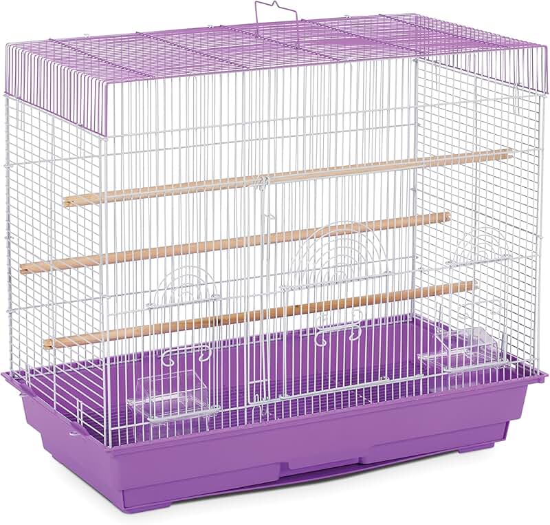 Flight Cage in Lilac and White, 26 x 14 x 22.25 inches