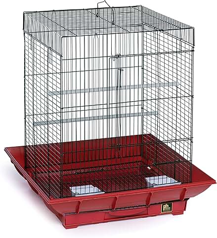 Clean Life Cockatiel Cage in Red and Black