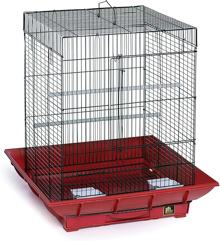 Clean Life Cockatiel Cage in Red and Black