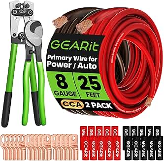 8 Gauge Ground Wire Kit with Tools and Accessories