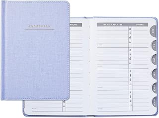 Blue Chambray Hardcover Address Book