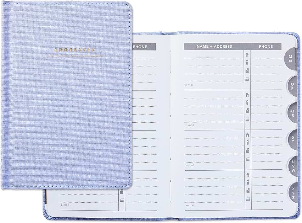 Blue Chambray Hardcover Address Book
