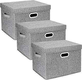 Large Collapsible Fabric Storage Bins, 3 Pack