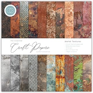 Double-Sided 12x12 Paper Pad with Metal Textures