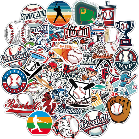 100 Waterproof Baseball Stickers for Water Bottles and More
