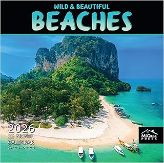 Wild and Beautiful Beaches 2026 Wall Calendar