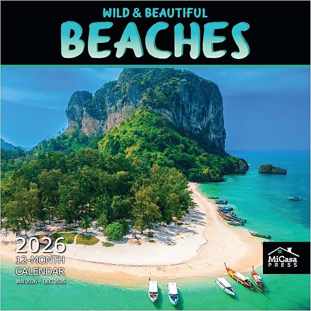 Wild and Beautiful Beaches 2026 Wall Calendar