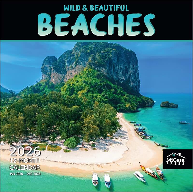 Wild and Beautiful Beaches 2026 Wall Calendar