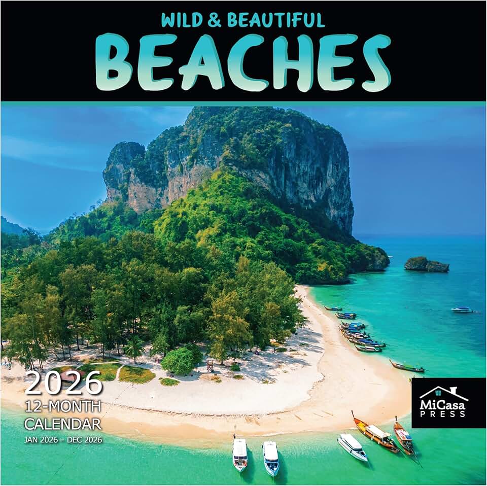 Wild and Beautiful Beaches 2026 Wall Calendar
