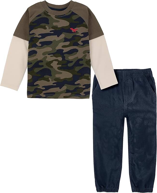 Baby Boys' Long Sleeve Tee and Pant Set for Casual Wear