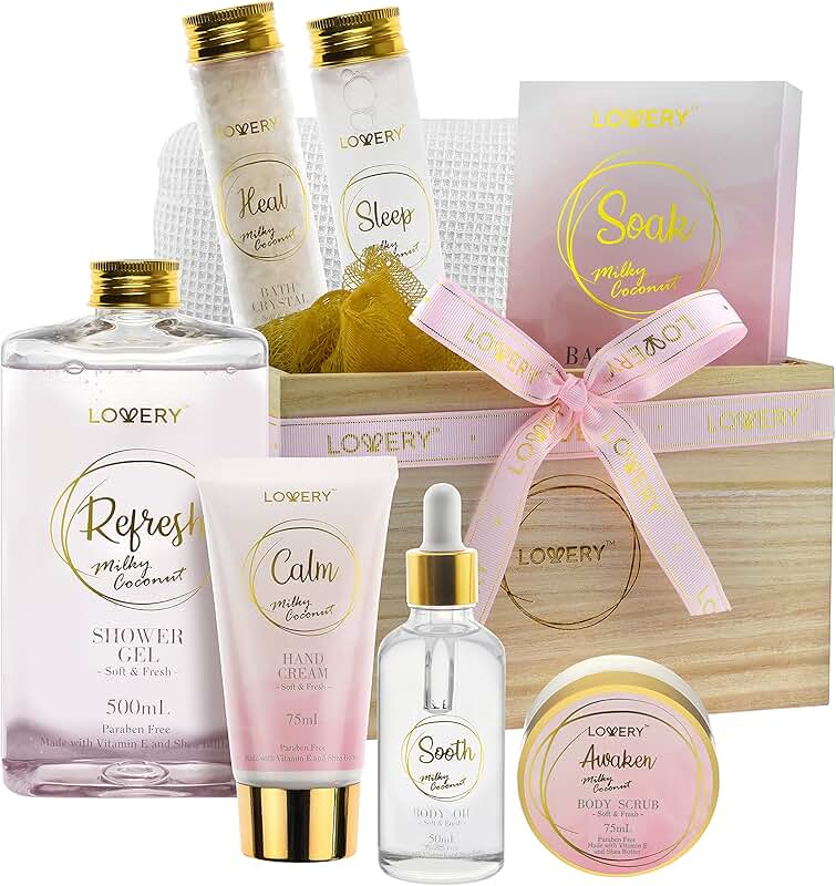 Luxury Bath Gift Set with Coconut Scent and Spa Items