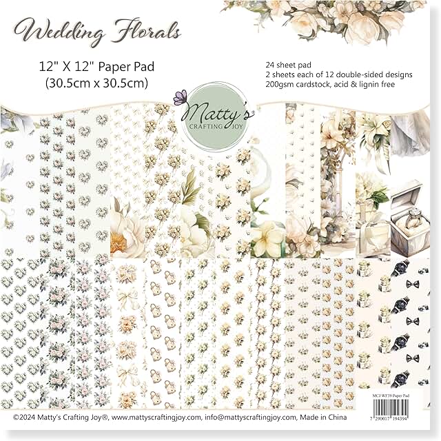 Double-sided floral scrapbook paper, 12x12, 24 sheets