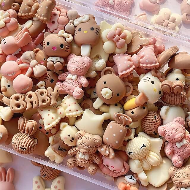 100 Pieces of Brown Flat Back Resin Ornaments for Crafts