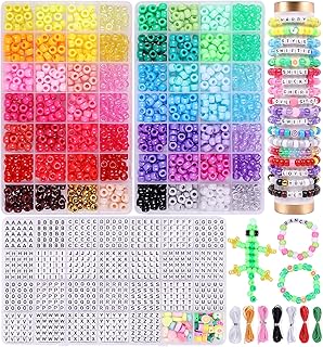 3000 Pony Beads with 56 Colors and Letter Beads for Jewelry Making