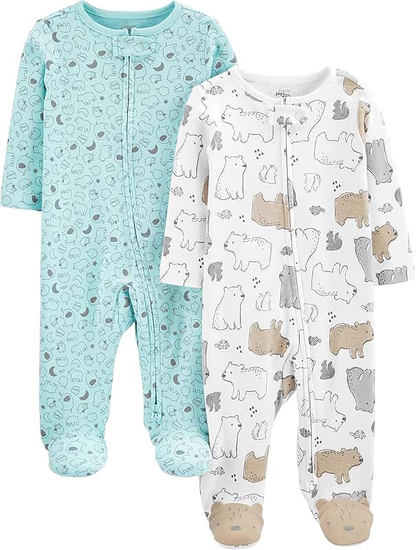 Baby Cotton Footed Sleep and Play Pack