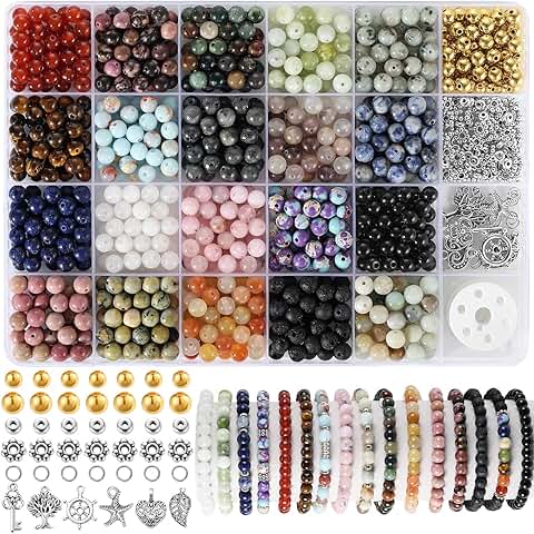 996-piece natural stone bead set for jewelry making