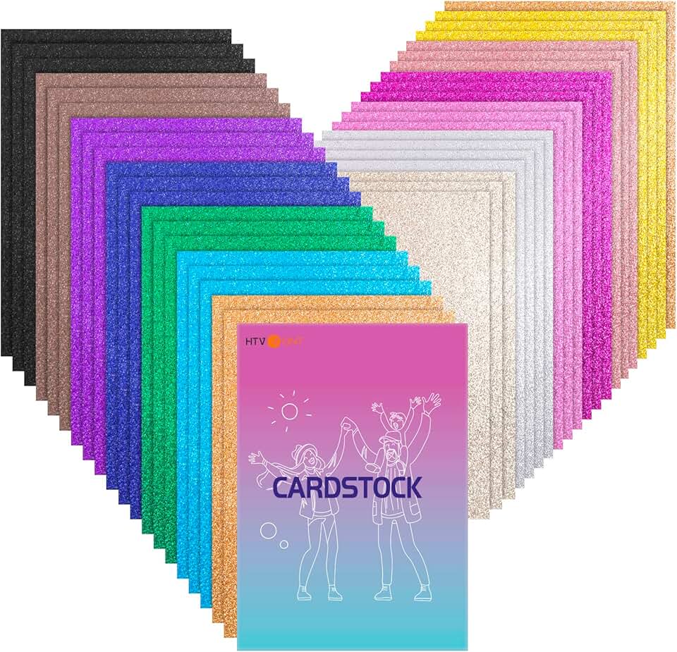 40 Sheets 300GSM Glitter Cardstock in 13 Colors for Crafts