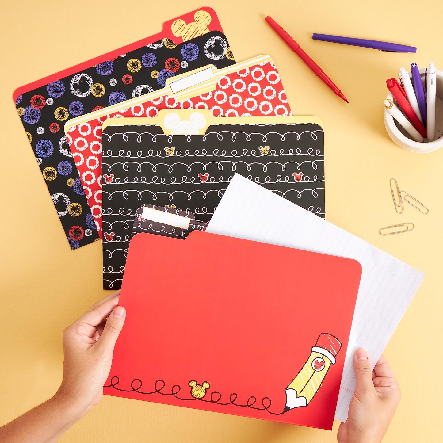 Colorful Mickey Mouse File Folders