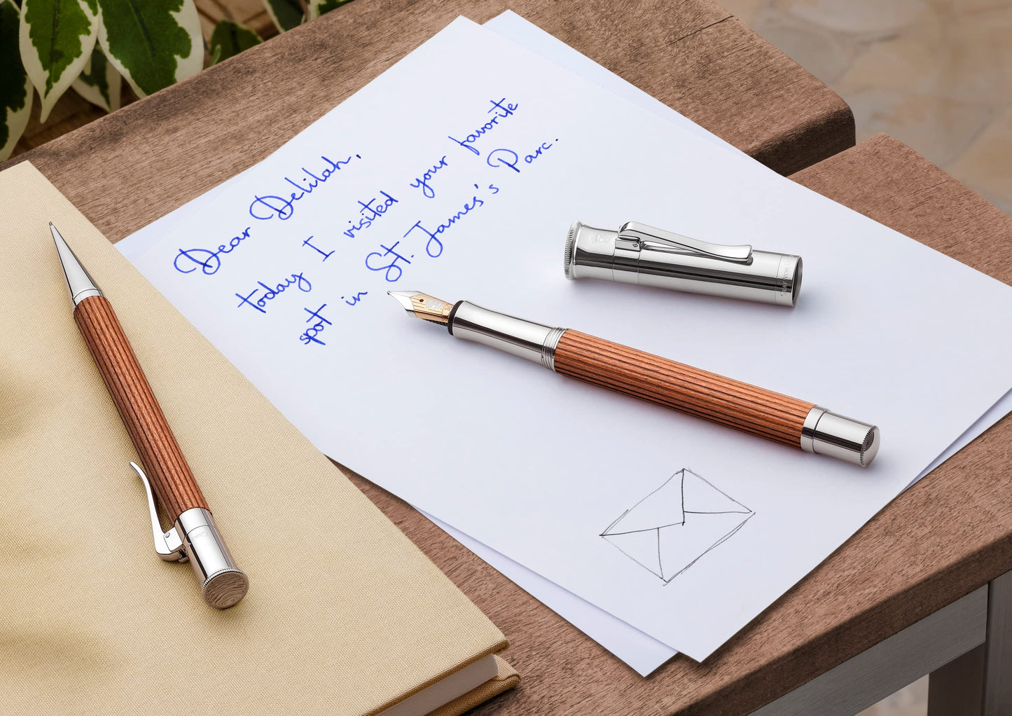 Classic Platinum Plated Ballpoint Pen in Pernambuco