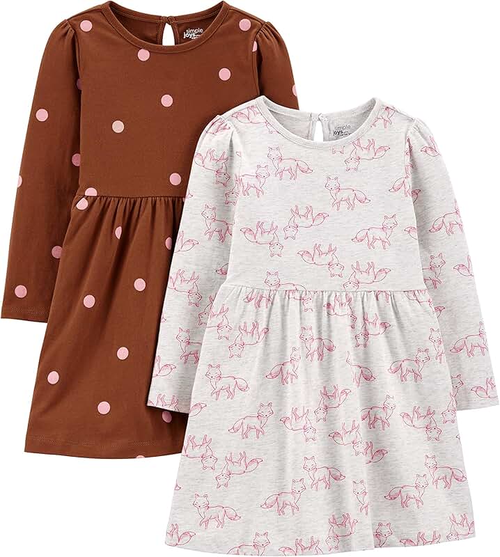 Girls' two-piece long-sleeve dress set