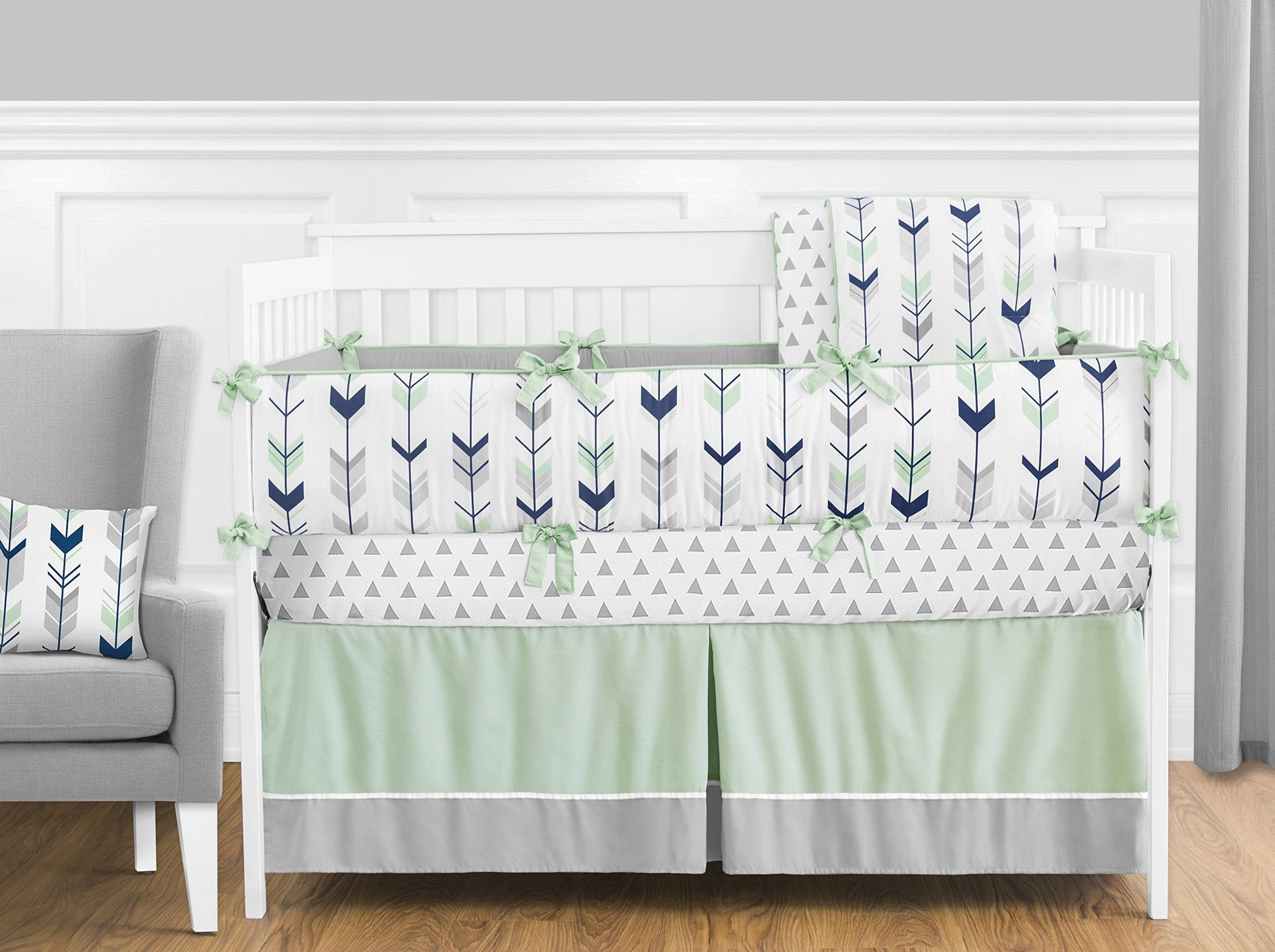 Navy Blue and Mint Woodland Mod Arrow Foldable Fabric Storage Cube Bins Boxes Organizer Toys Kids Baby Childrens for by  Set of 2