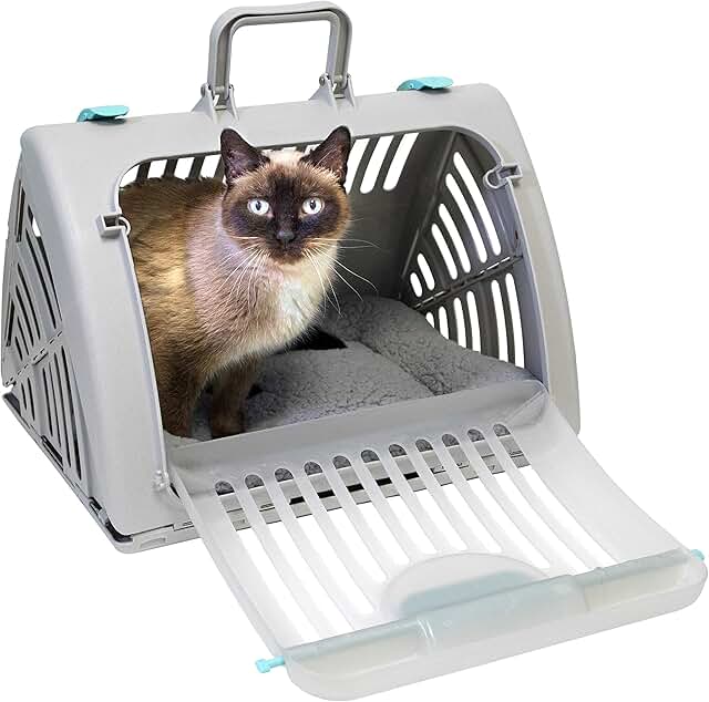 Foldable Travel Cat Carrier with Waterproof Bed