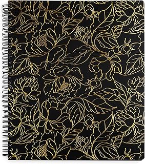 Large Spiral Notebook with Gold Floral Cover