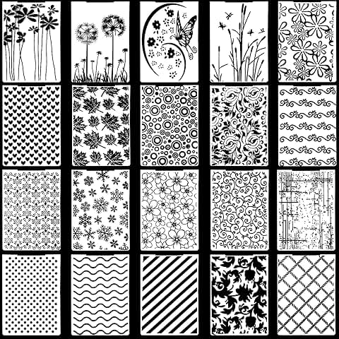 20 Embossing Folders for Card Making and Crafts