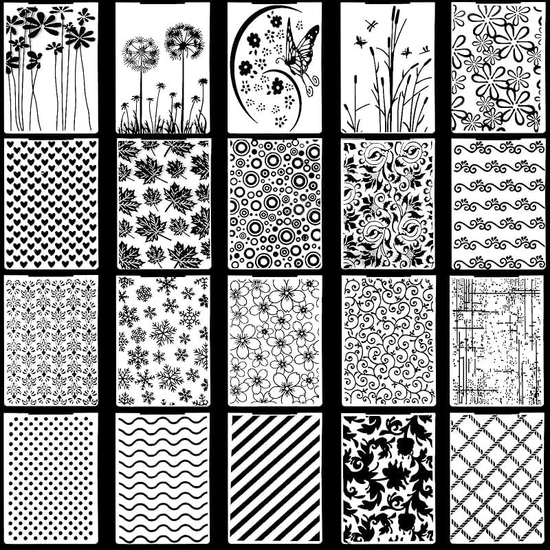 20 Embossing Folders for Card Making and Crafts