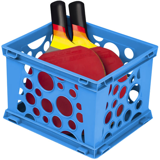 12-pack mini storage crates in assorted colors