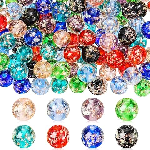 120 Glow-in-the-Dark Glass Beads for Crafts